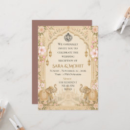 Elegante Indiase huwelijksreceptie uitnodiging