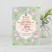 Elegante Indiase Mehndi Ceremonie Uitnodiging (Staand voorkant)