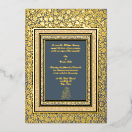 Elegante Indiase Mughal-huwelijk uit het verleden Folie Uitnodiging