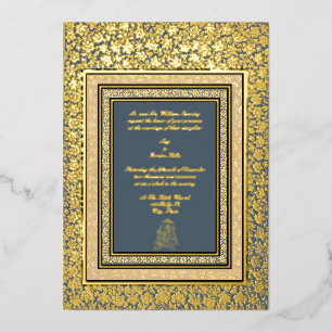 Elegante Indiase Mughal-huwelijk uit het verleden Folie Uitnodiging