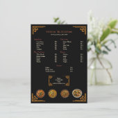 Elegante Indiase restaurant gouden rand plat menu (Staand voorkant)