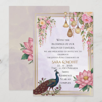 Elegante Indiase Ringceremonie Uitnodiging
