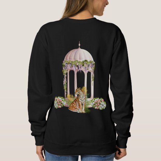 Elegante Indiase tijger esthetische botanische pri Trui (Achterkant)