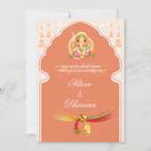 Elegante Indiase trouwkaart tempelboog Kaart (Voorkant)