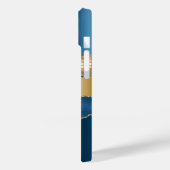 Elegante Indigo Blue Agaat Gold Sequins Case-Mate iPhone Case (Achterkant / Links)