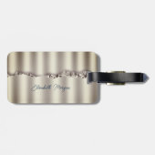 Elegante Indigo Blue Agaat Sequins Bagagelabel (Achterkant horizontaal)