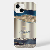 Elegante Indigo Blue Agaat Sequins Case-Mate iPhone Case (Achterkant)