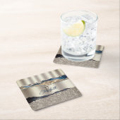 Elegante Indigo Blue Agaat Sequins Kartonnen Onderzetters (Insitu)