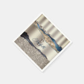 Elegante Indigo Blue Agaat Sequins Servet (Hoek)