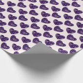 Elegante Indigo Blush Blauwe Bloemen Patroon Harte Cadeaupapier (Hoek)