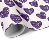 Elegante Indigo Blush Blauwe Bloemen Patroon Harte Cadeaupapier (Rol Hoek)