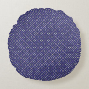 Elegante Indigo Diamant Patroon Ronde Kussen