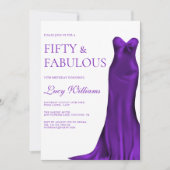 Elegante indigo jurk, 50e en fantastische verjaard kaart (Voorkant)