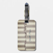 Elegante indigoblauwe agaat sequins  bagagelabel (Achterkant verticaal)