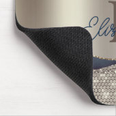 Elegante indigoblauwe agaat sequins muismat (Hoek)