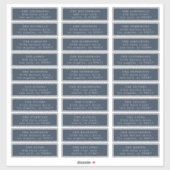 Elegante individuele blauwe gast adres bruiloft sticker (Vel)