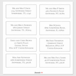 Elegante individuele gastnaam en -adres Verzending Sticker