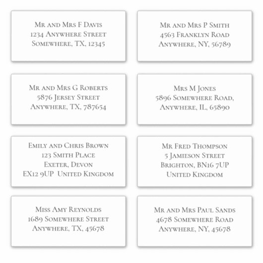 Elegante individuele gastnaam en -adres Verzending Sticker (Voorkant)