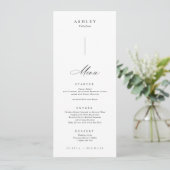 Elegante individuele gastnamen op elk bruiloft menu (Staand voorkant)