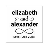 Elegante Infinity Typografie Bruiloft Monogram Zelfinktende Stempel (Design)