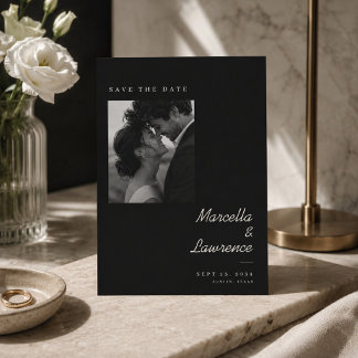 Elegante ingelijste foto save the date kaart.
