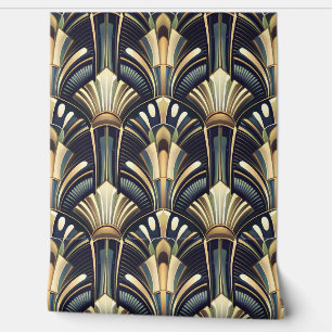 Elegante ingewikkelde art deco luxe goud behang