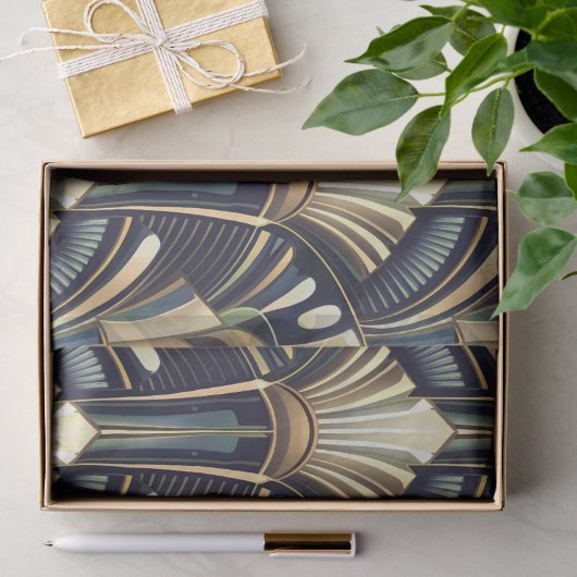 Elegante Ingewikkelde Art Deco Luxe Goud Tissuepapier (Geschenk)