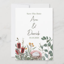 Elegante inheemse bloemelijke Save the Date kaart