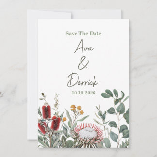 Elegante inheemse bloemelijke Save the Date-kaart Save The Date