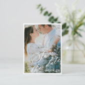 Elegante inimalistische bruiloft briefkaart (Staand voorkant)