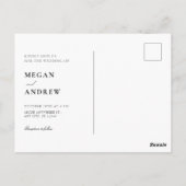 Elegante inimalistische bruiloft briefkaart (Achterkant)