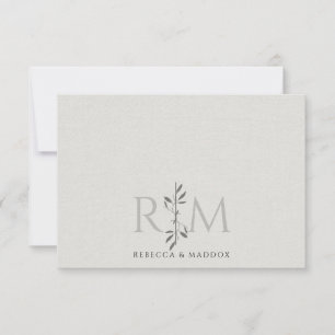 Elegante Initiaal Botanische Monogram Koppel Notitiekaartje