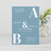 Elegante Initiaal bruiloft Kaart (Staand voorkant)