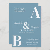 Elegante Initiaal bruiloft Kaart (Voorkant / Achterkant)