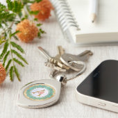 Elegante Initiaal Letters met Monogram en Mandala Sleutelhanger (Zijkant)