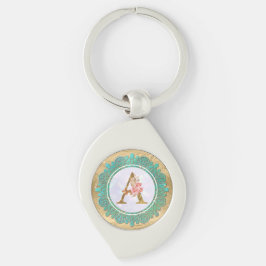 Elegante Initiaal Letters met Monogram en Mandala Sleutelhanger