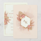 Elegante Initiaal Uitnodiging voor Betrokkenheid (Voorkant / Achterkant)