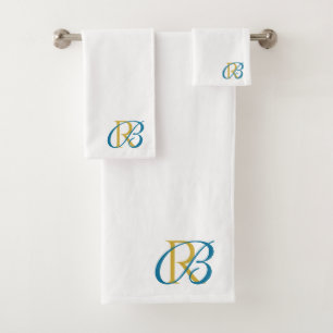 Elegante Initiaalmonogram in Schrijfletters Bad Handdoek