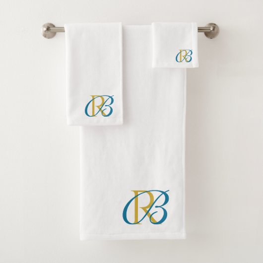 Elegante Initiaalmonogram in Schrijfletters Bad Handdoek (Insitu)