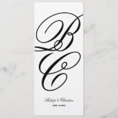 Elegante Initialen bruiloft menu (Achterkant)