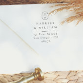 Elegante Initialen bruiloft monogram retouradres Zelfinktende Stempel