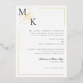 Elegante Initialen Classic Bruiloft Folie Uitnodig Folie Uitnodiging (Voorkant)