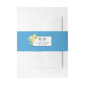 Elegante initialen en citroentakblauwe bruiloft uitnodigingen wikkel (Voorkant Voorbeeld)