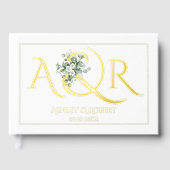 Elegante initialen en eucalyptus bruiloft folie gastenboek (Voorkant)
