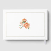 Elegante initialen en perzik rozen bruiloft folie gastenboek (Achterkant)