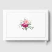 Elegante initialen en roze rozen bruiloft folie gastenboek (Achterkant)