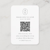 Elegante Initialen Foto QR Code Huwelijk RSVP Informatiekaartje (Voorkant)