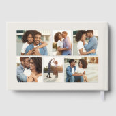 Elegante initialen fotocollage roos gouden bruilof gastenboek (Achterkant)