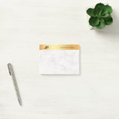 Elegante Initialen Goud Marmer Minimalistische Sja Post-it® Notes (Kantoor)