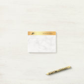 Elegante Initialen Goud Marmer Minimalistische Sja Post-it® Notes (Op bureau)